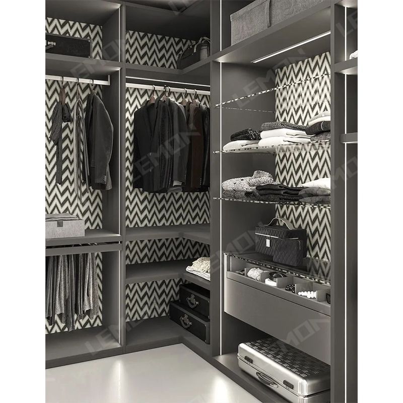 High end luxury design black and white color high quality walk-in wardrobes closet for apartment big house