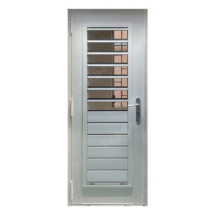 Factory Hurricane Impact Glass Aluminum Hinged Louver Doors Blinds Doors with Bug Screen