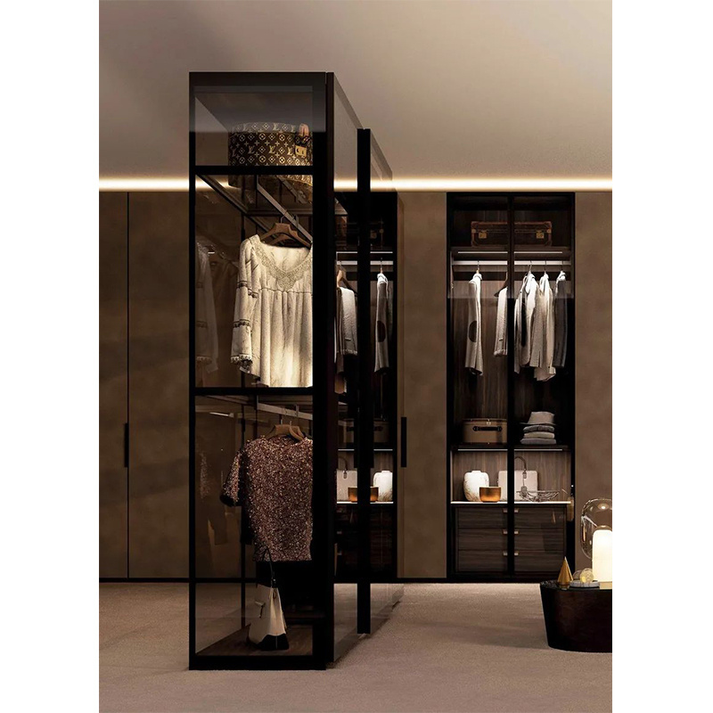 LEMON Aluminum Framed Glass Door Top Quality New Modern Home Customized Wardrobe Design For Dressing Room Walk In Close