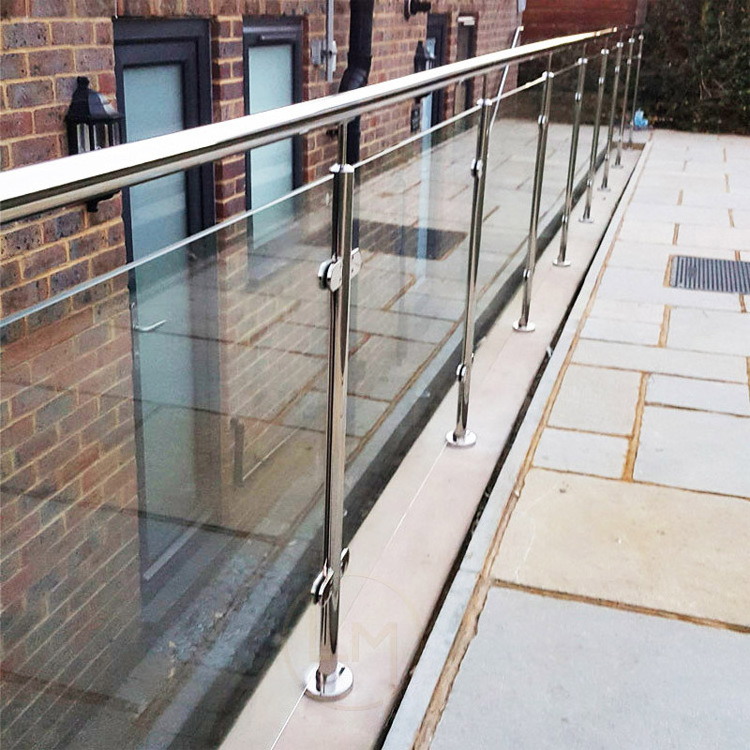 Modern Balcony Staircase Design Outdoor Railing Glass Pool Stainless Steel Aluminium Metal Stair Balustrades Handrail