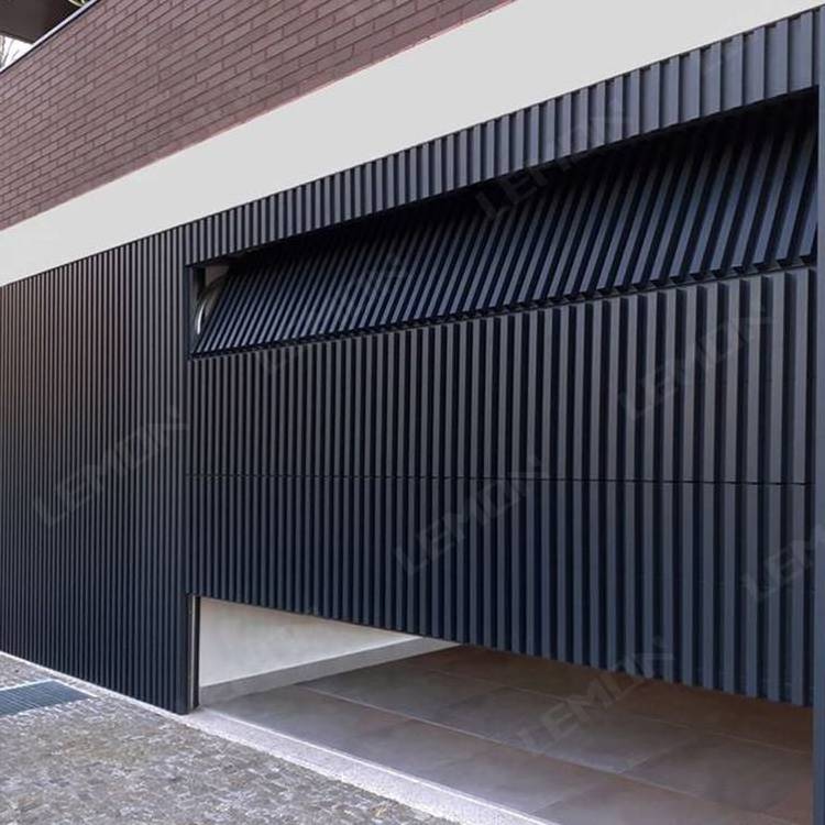 Residential Modern Cheap Electric Insulated Black Sectional Full View Mirrored Frameless Glass Garage Door