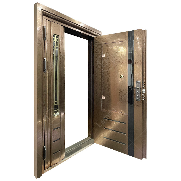 Latest Design  Security Steel Security Door One And Half Door With Ventilated Net Window Design