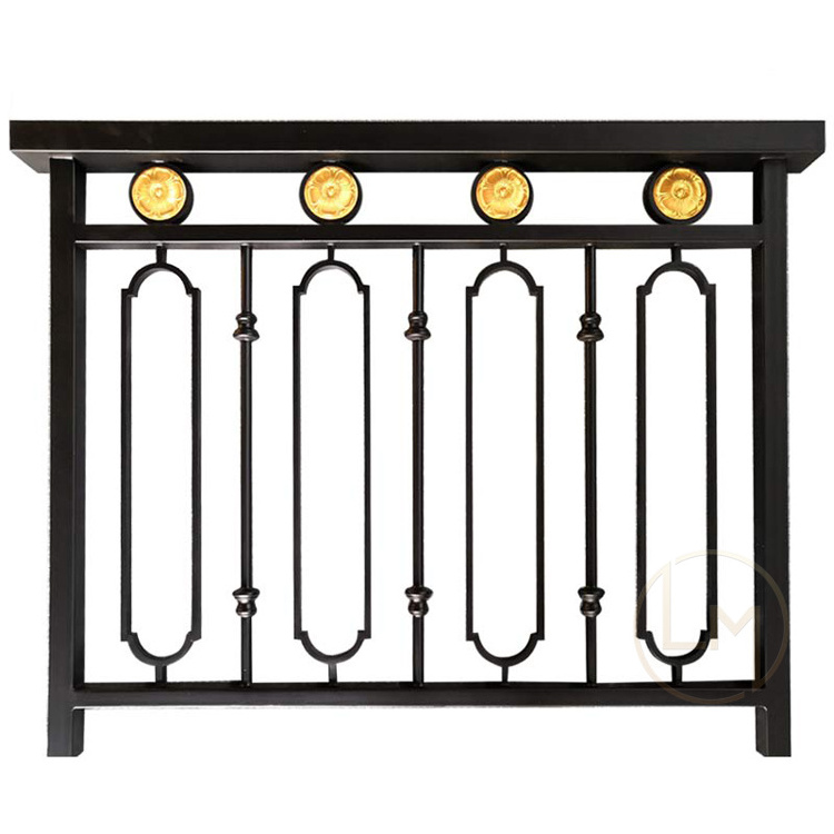 Modern Home Front Porch Garden Stair Luxury Black Metal Staircase Modern Baluster Wrought Iron Handrail