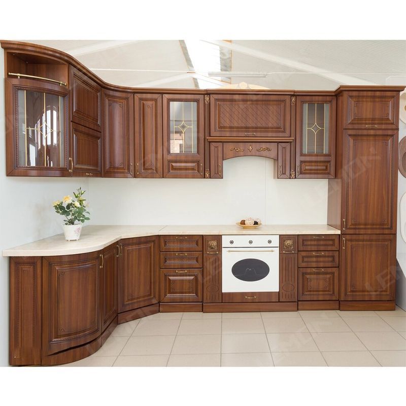 Free 3D customized high technical modular custom color simple design solid cherry maple wood kitchen cabinet