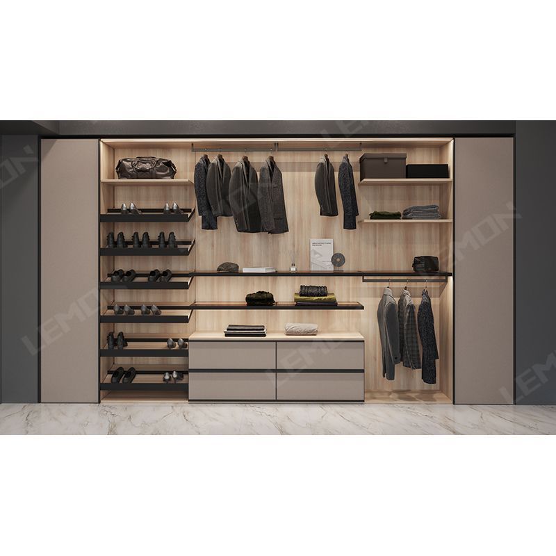 Morden appearance built-in wardrobe with sliding door system design Australian standard