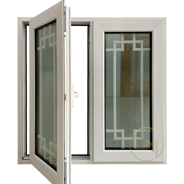 High Quality Hurricane Impact Tempered Glass Double Glazed aluminum windows Balcony Aluminum Casement Window