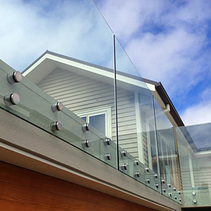 European Design Handrail Frameless Balcony Exterior Railing Metal Staircase Aluminum Glass Stainless Steel Balustrade