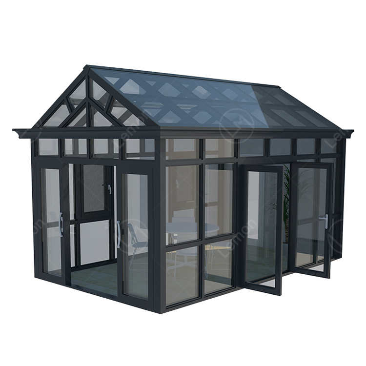 Custom All Year Greenhouse  Free Standing Modern Solarium Conservatory Aluminum Glass House Sun Room