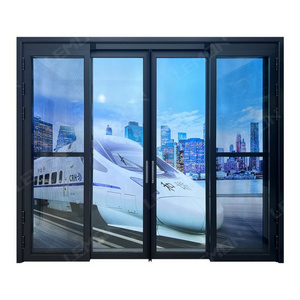 Latest Product Hotel Bathroom Tempered Glass Interior Trackless Aluminium Sliding And Swing Pd Door