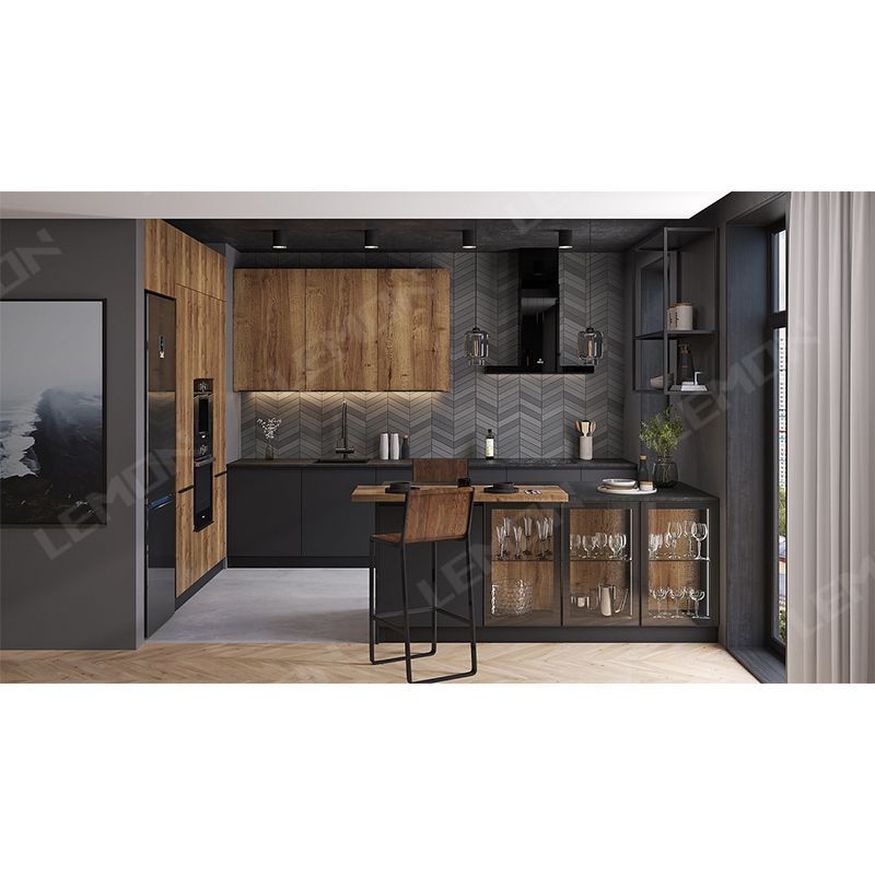 Pull Outs Modular Solid Wood Wall Home Design Organizer Storage Complete Sets Cabinets Kitchen Furniture Modern