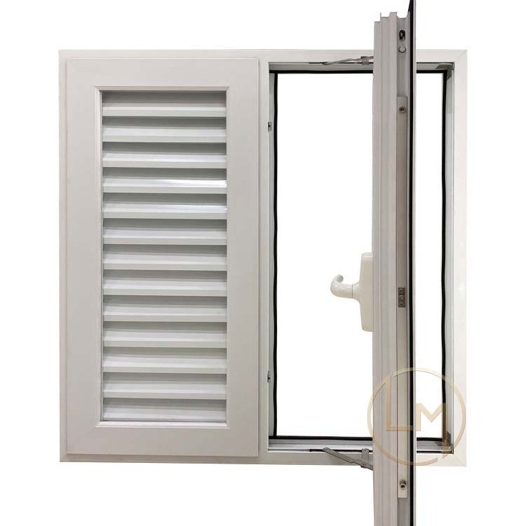 California Hurricane Protection Sound Insulation Fixed House Exterior Shutter Aluminum Windows Louver