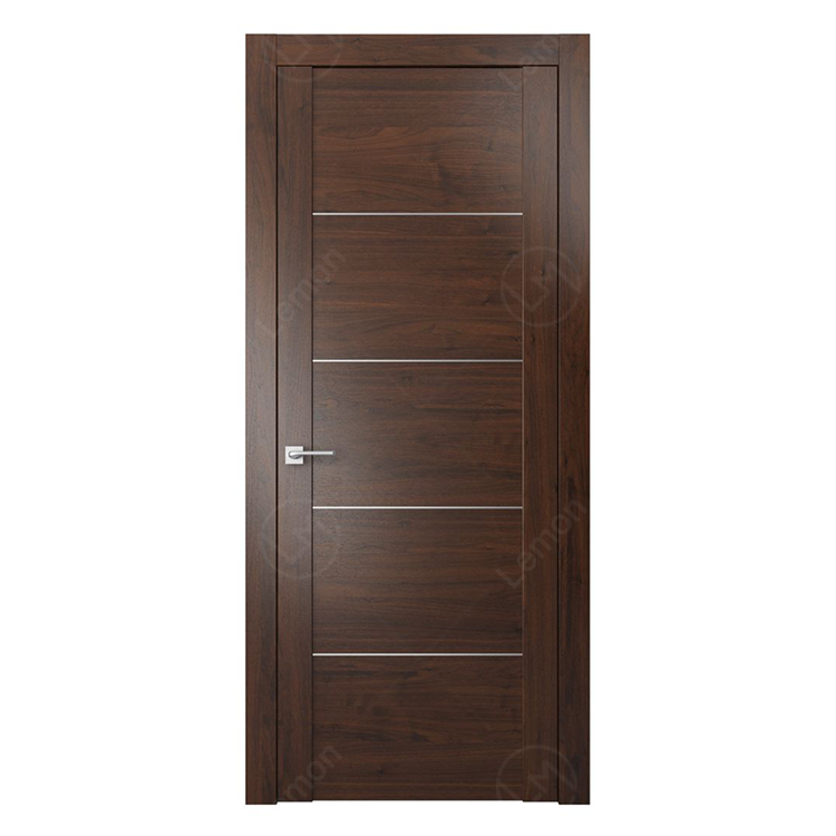 Apartment House Room Waterproof Interior Slab Flush Solid Wood Bedroom Wooden Veneer MDF PVC Door