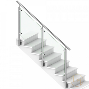 Perforated Metal Spigot Designed Stainless Inox Stair European External Frameless Glass Balustrade