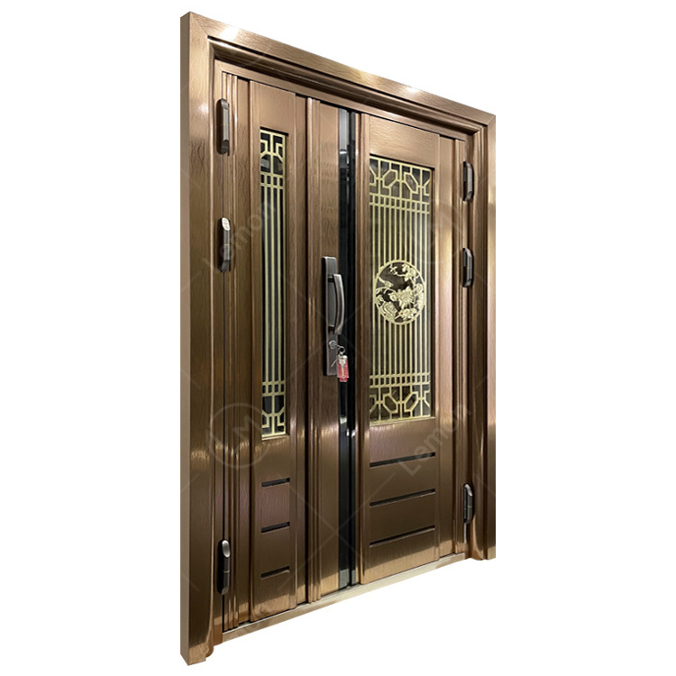 Latest Design  Security Steel Security Door One And Half Door With Ventilated Net Window Design