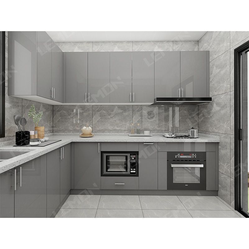 Grey cupboards for new design sample modern small kitchen cabinets