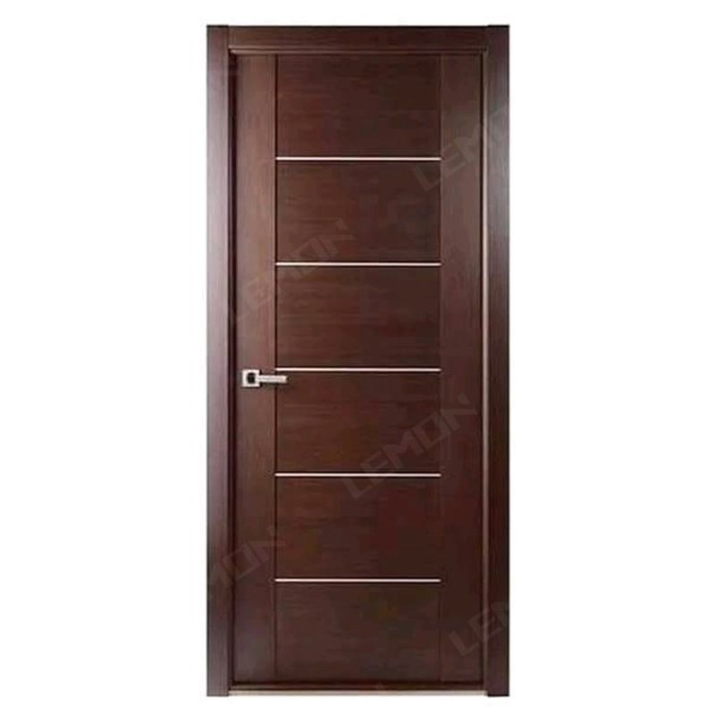 Apartment House Room Waterproof Interior Slab Flush Solid Wood Bedroom Wooden Veneer MDF PVC Door