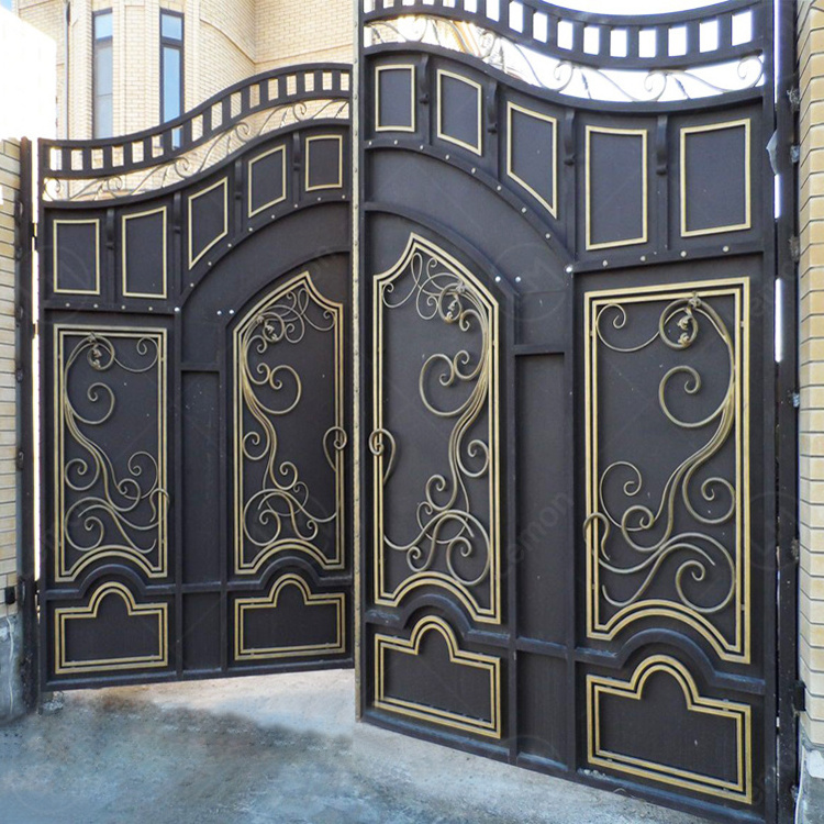 Villa Luxury Custom Security Entrance Sliding Driveway Aluminum Gates Wrought Iron Main Gate Design