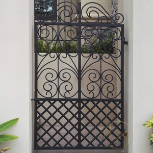 Excellent Quality Low Price Modern French Design Villa Wrought Iron Exterior Door With Side Light