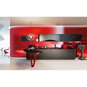 Interior Design Hotel Curved Luxury Design Automatic Custom Ready Acrylic Italian Modern Kitchen Cabinet Island for Sale