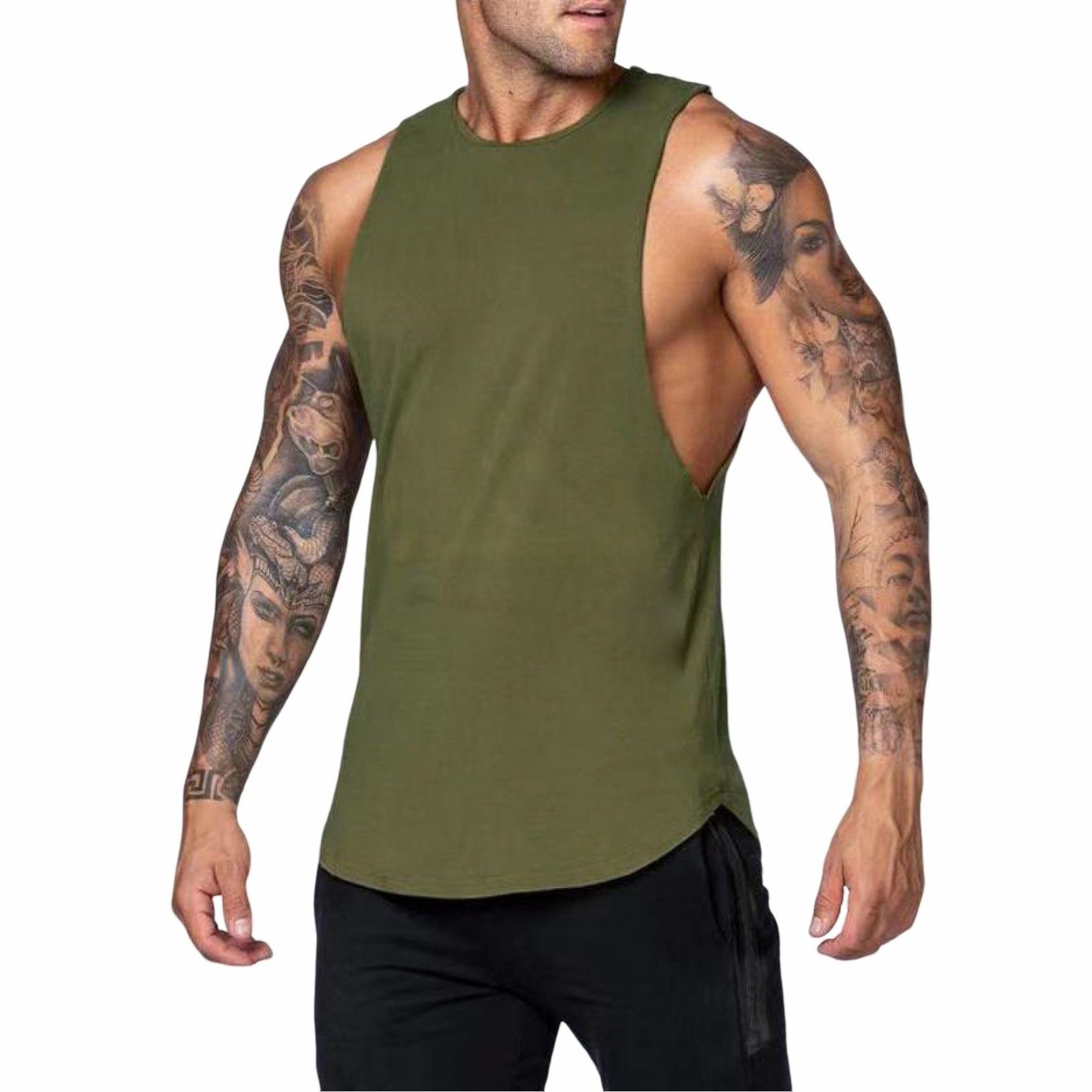 Custom Logo Black Tank Top Fitness Wear Men Eco Friendly Bamboo Tee Shirts Workout Clothing Plus Size Sport Gym Men's Vests