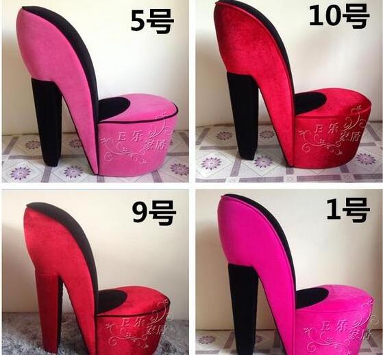 Modern creative design colorful high heel shoe shaped furniture lounge chair