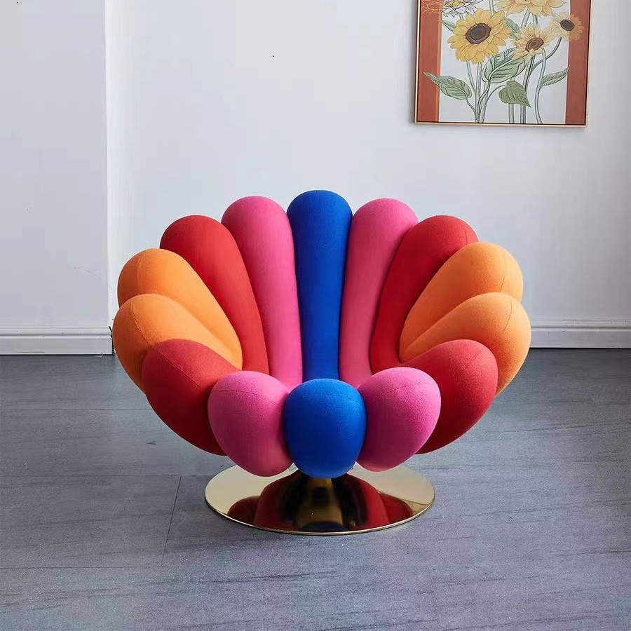 Living Room Furniture Modern Leisure Sofa Chair Italian Style Recliner Leisure Colorful Hotel Sofa Chair