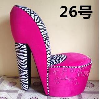 Modern creative design colorful high heel shoe shaped furniture lounge chair