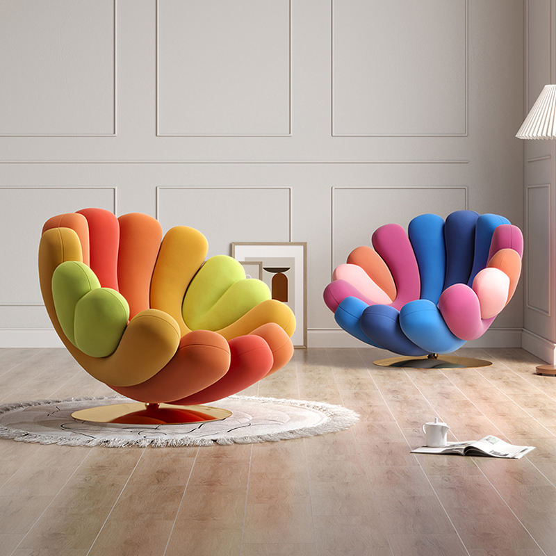 Living Room Furniture Modern Leisure Sofa Chair Italian Style Recliner Leisure Colorful Hotel Sofa Chair