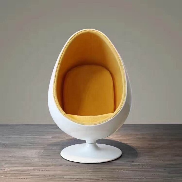 contemporary living room furniture aviator fiberglass egg chair with cushion