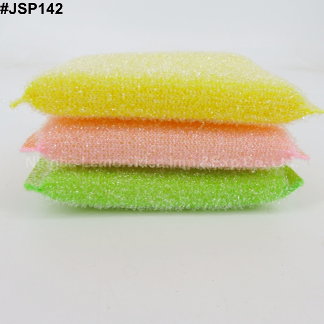 3 Pack sponge Kitchen Scrub Brush Dish Cleaning Sponges and Sourcing Pads with stainless steel and sponge