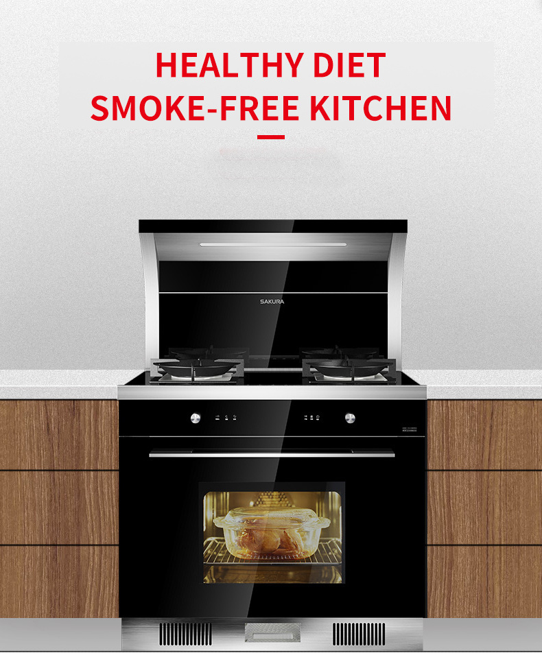 integrated stove side suction range hood gas stove integration box oven steaming and baking machine