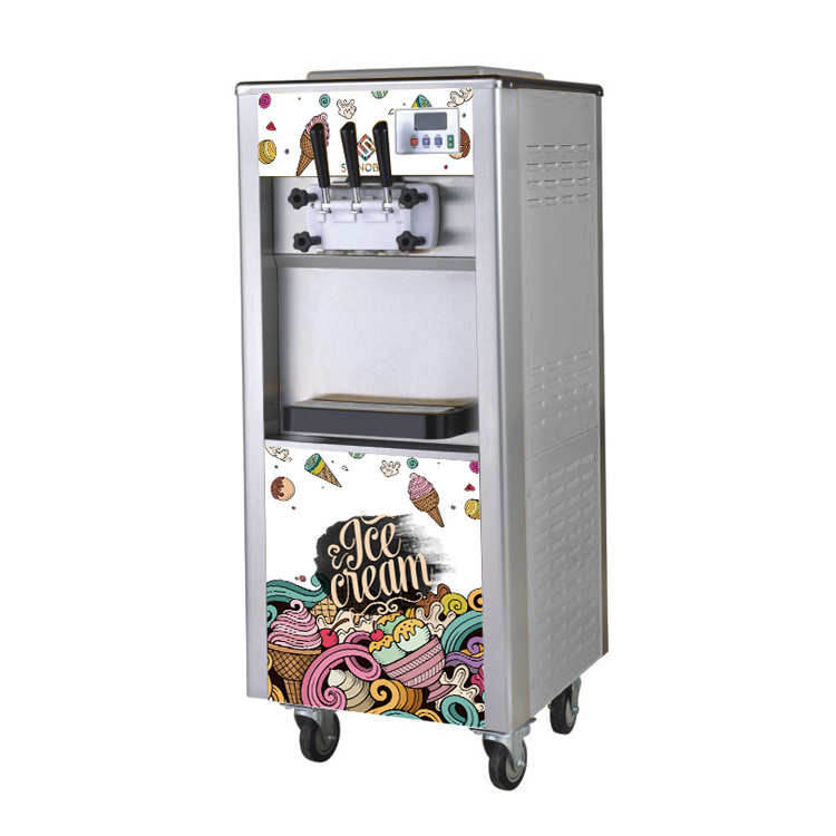 Soft Ice Cream Making Machine Three Flavors Soft Serve Machine For Ice Cream