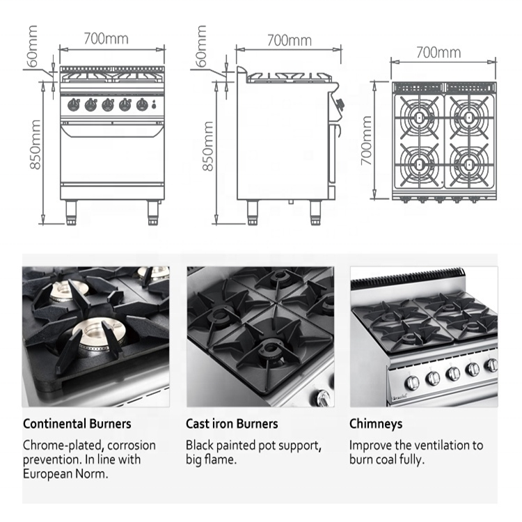 Good quality  Reasonable Price standing table top gas cooker stove  with oven 4 burner for sale