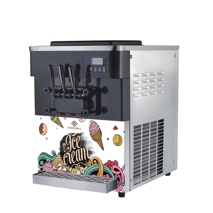 Soft Ice Cream Making Machine Three Flavors Soft Serve Machine For Ice Cream