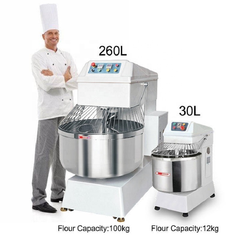 Industrial Pizza Dough Bakery 20L 30L 60L  80L 160L 260L Flour Mixer Machine Spiral Mixer Bread Dough Mixer