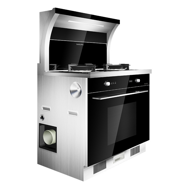 integrated stove side suction range hood gas stove integration box oven steaming and baking machine