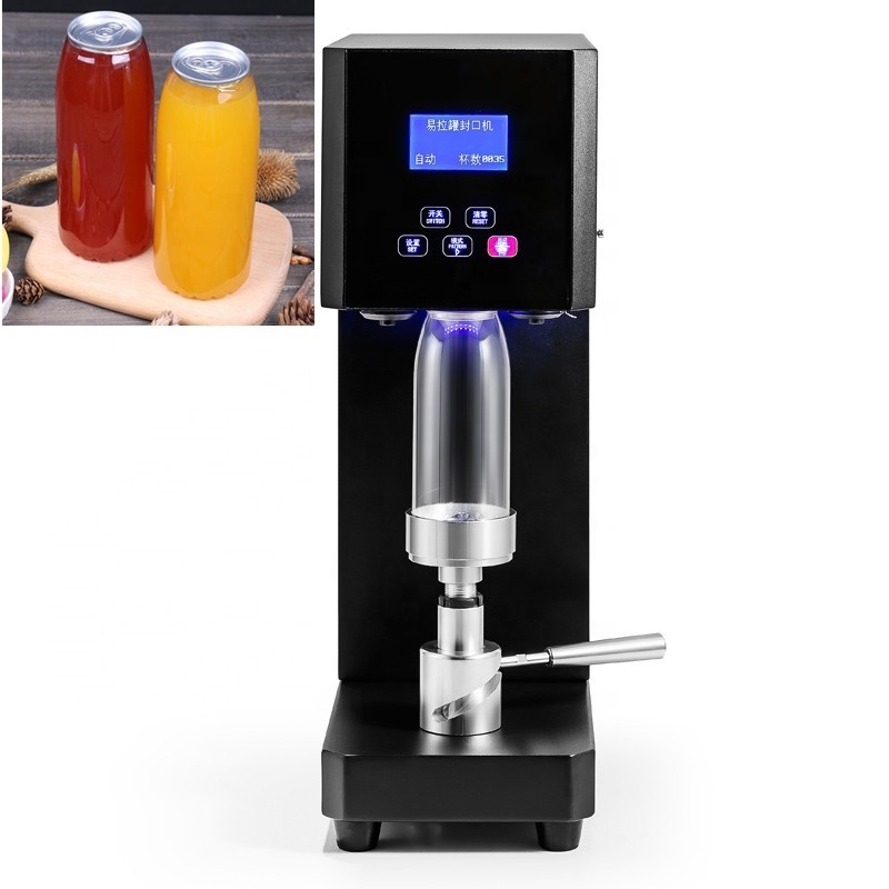 Cans sealing machine Drink bottle sealer Beverage seal wrap machine for Milk tea Coffee Can seamer