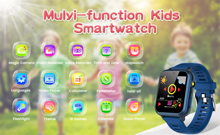 Christmas Gifts 2024 Kids Smart Watch Games Children Smart Watch With Music Camera Alarm Led Light