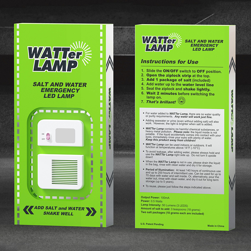 Customizable LED Saltwater Lamp: Portable Emergency Light for Outdoor Camping and Rescue