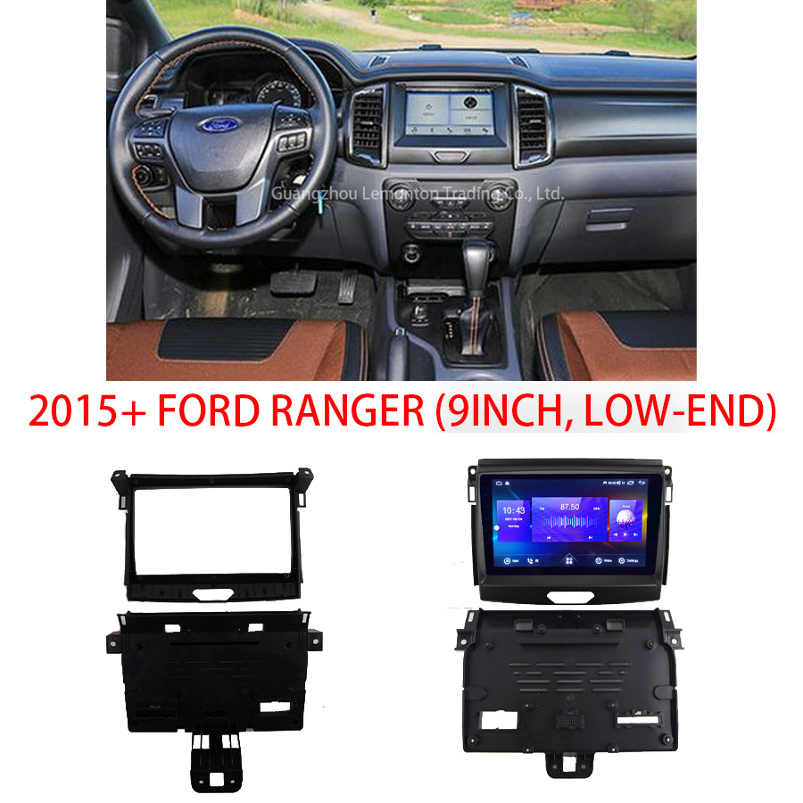 Lemorton Car DVD Player frame for 2015+ FORD RANGER 9 INCH audio Stereo GPS with Wiring Harness RCA cables