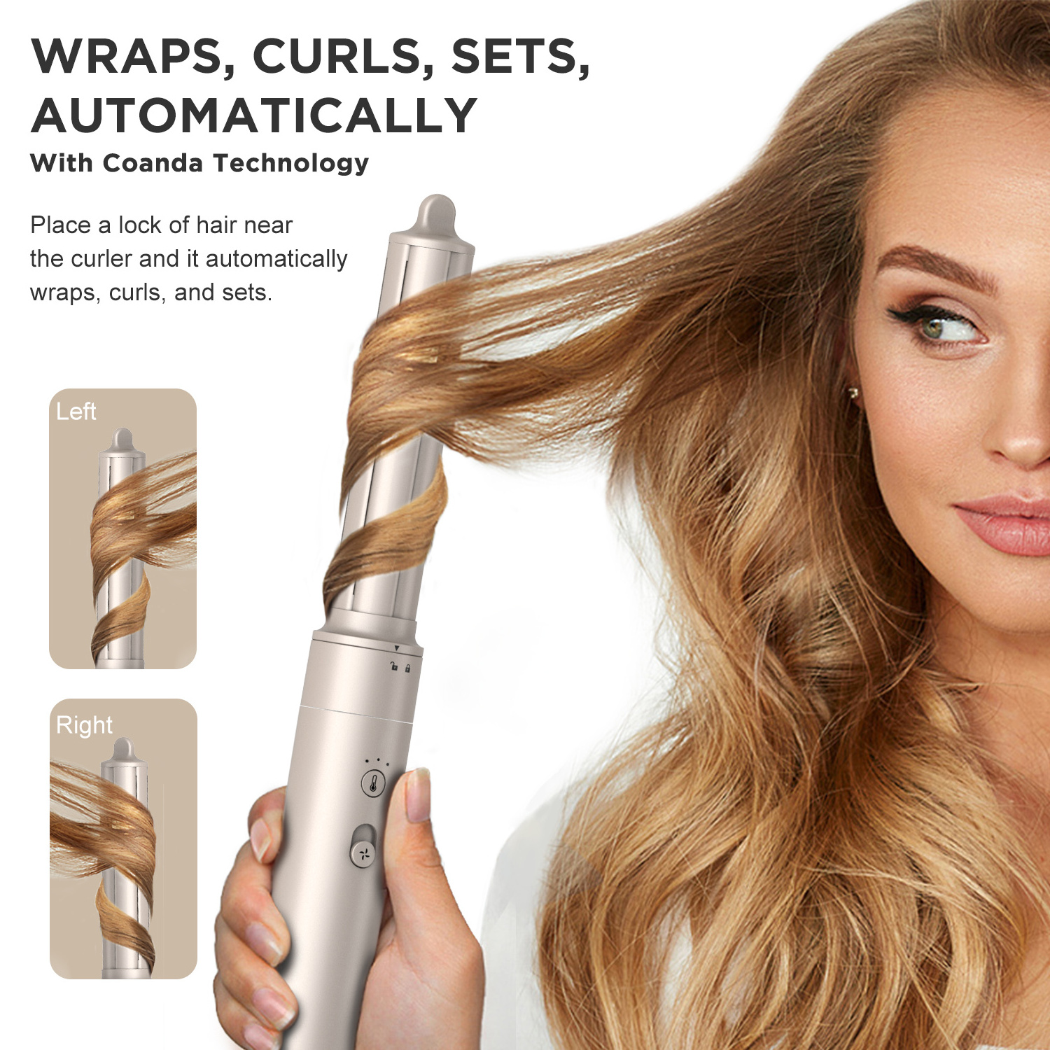 Lena High Speed Hot Air Brush Comb Curler Brushless Multi Hair Styler 5 in 1 Curling Hair Dryer and Straightener Set