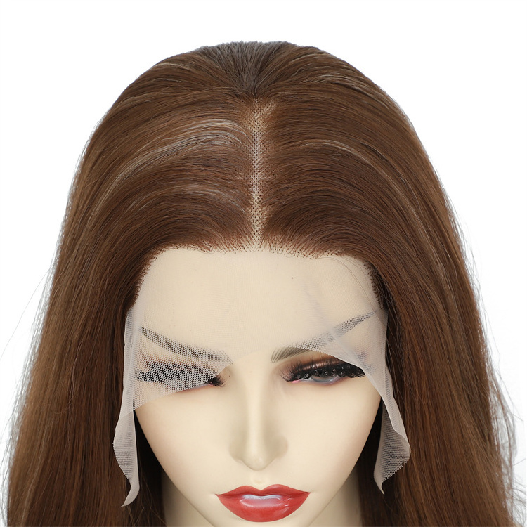 Wholesale Japanese Futura Fiber Wigs 13X4 Lace Front Highlight brown futura wig for white women Heat Resistant Synthetic Wigs