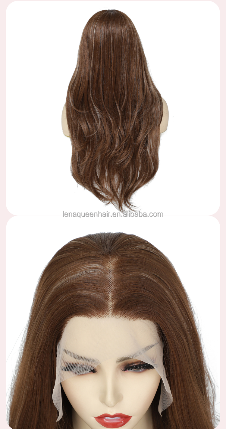 Wholesale Japanese Futura Fiber Wigs 13X4 Lace Front Highlight brown futura wig for white women Heat Resistant Synthetic Wigs BestSuppliers