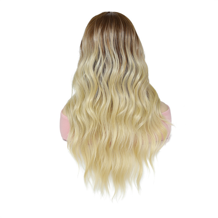 Kanekalon Futura synthetic hair wigs Natural Wave Blonde Futura Hair 13x4 Lace Front Wigs for Women Pre Plucked Brown Root