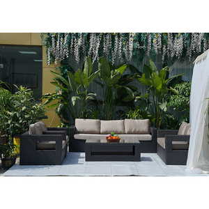 hot sale foshan supplier outdoor rattan furniture contemporary sectional sofa black set