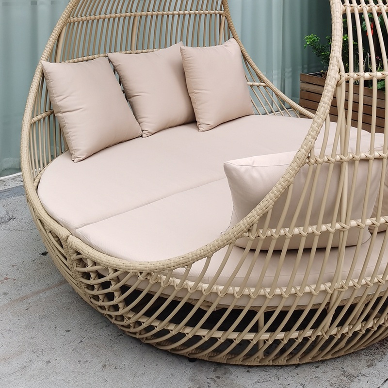 modern hanging rattan two seater swing chair double soft cushion outdoor swing chair for the porch