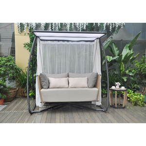 garden furniture wood outside hanging patio swing chair rattan day bed outdoor hanging lounge chair