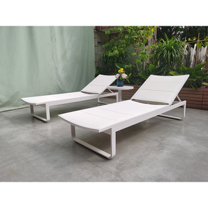 Lenatees Pool 1 Person Sun Loungers Poolside Chaise Sun Bed Aluminum Outdoor Furniture Lounger