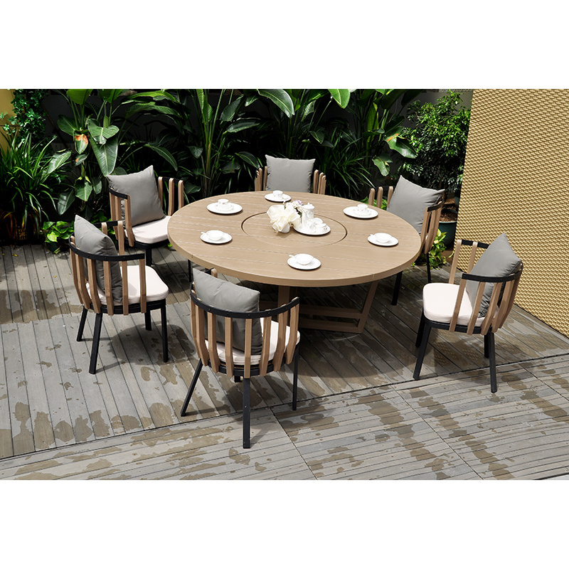 Classic Design Hotel Garden Furniture Waterproof Courtyard Patio Lounge Outdoor Dining Set