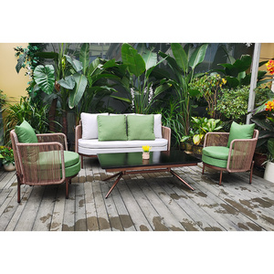 hot sale garden patio furniture outdoor rattan dining table and chairs with rattan sofa